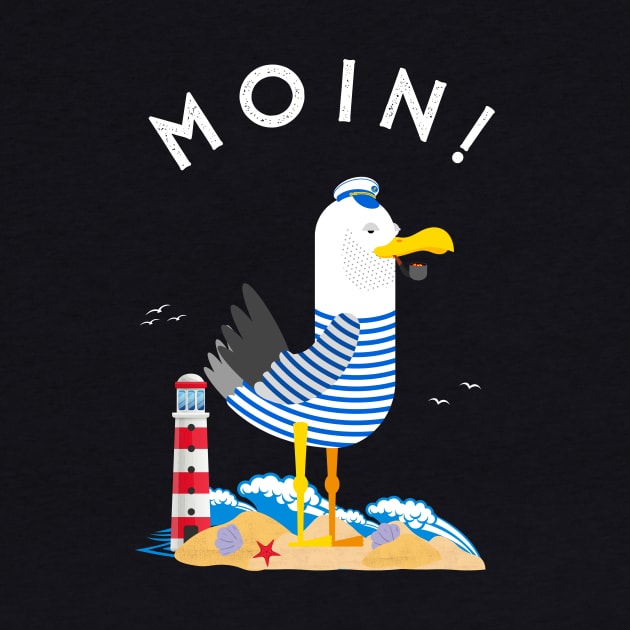 Moin Möwe Kapitän Norddeutschland by Foxxy Merch